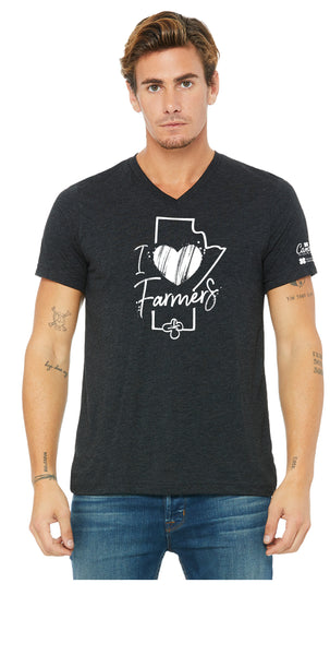 I Heart Farmers Manitoba V-Neck T-Shirt